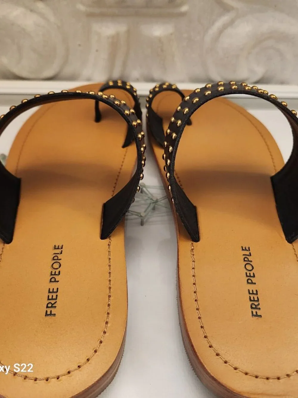 Free People Black Leather Studded 